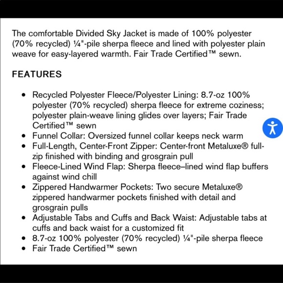 Patagonia Divided Sky Sherpa Jacket Size Extra Small cream - Picture 5 of 14